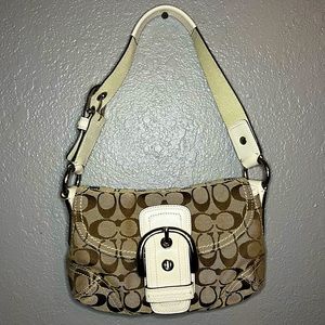COACH Signature A0873-11860 Shoulder Bag white canvas/leather